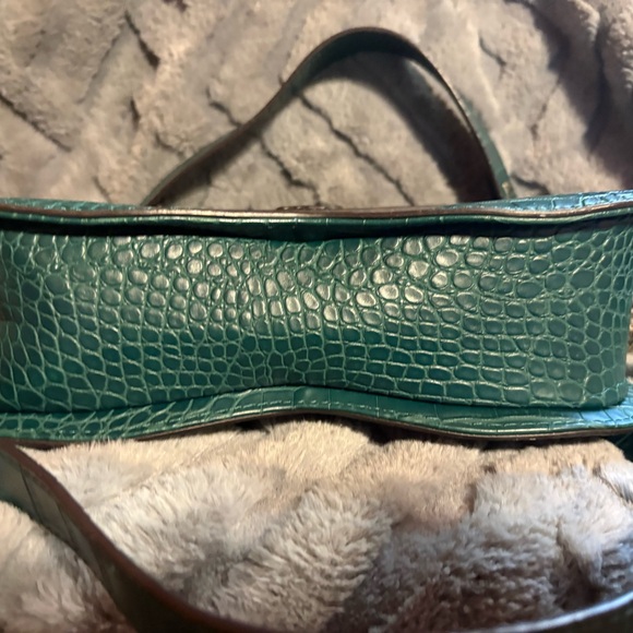 Guess Elegant Teal Crocodile-Embossed Women's Bag - Picture 3 of 8